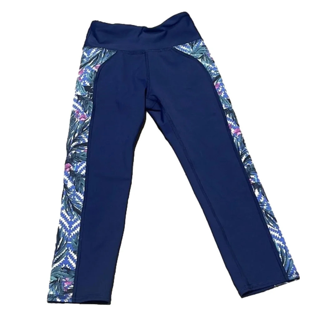 SoulCycle Womens Size S Blue Polyester Spandex Leggings Stretch Lightweight Gym